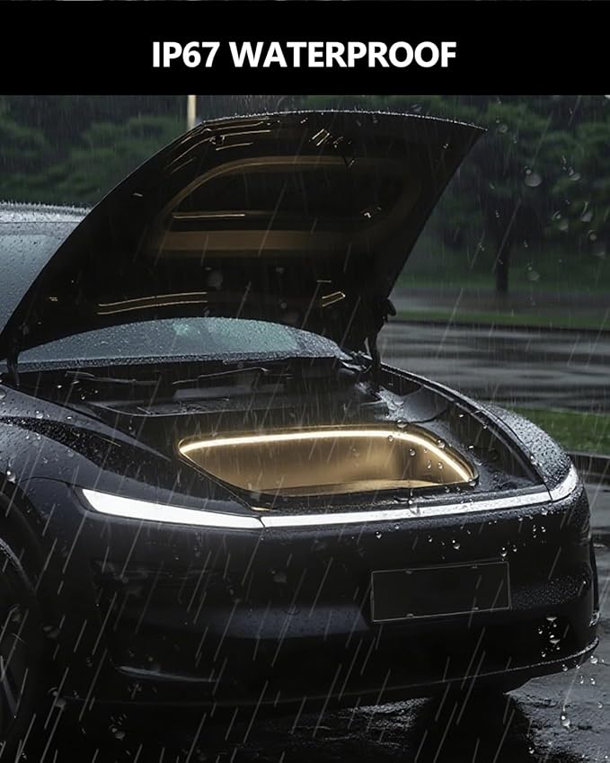 2026 Model Y Juniper Frunk LED Strip Model Y 2020-2026 Flexible Silicone Waterproof Interior Lighting Bar Tesla Front Trunk Accessories Ambient Lights
