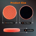 Buffing Polishing Pads and Wool Pad, 6Pcs 6.5 Inch Face for 6 Inch Backing Plate Compound Buffing Sponge Pads Cutting Polishing Pads Kit for Car Buffer Polisher, Polishing and Waxing