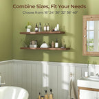 Fun Memories Floating Shelves for Wall 40 Inch Set of 3, Farmhouse Floating Shelves with Invisible Heavy Duty Bracket, 10 Inc