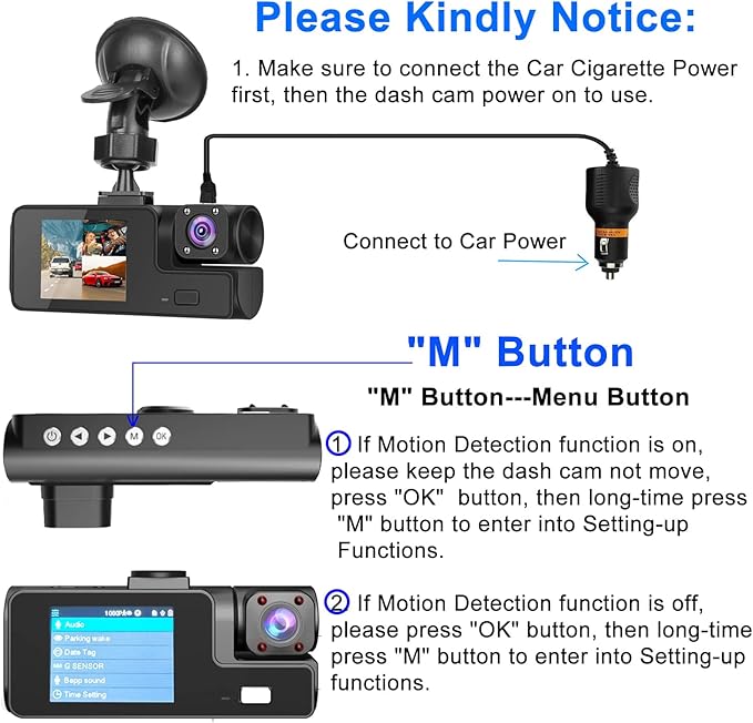 1080P Dual Dash Camera for Car Front and Inside Dashcam Car Security Video Recorder,170°Wide Angle Vehicle Cam,WDR,G-Sensor,2