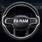 West Llama Customized Auto Car Steering Wheel Cover for Dodge RAM 1500 2500 3500, 15.5-16 inch (White+Green-Large Size)