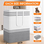 4 Pack Large Laundry Baskets, Laundry Hampers, Freestanding Waterproof Collapsible Clothes Bag with Extended & Reinforced Han