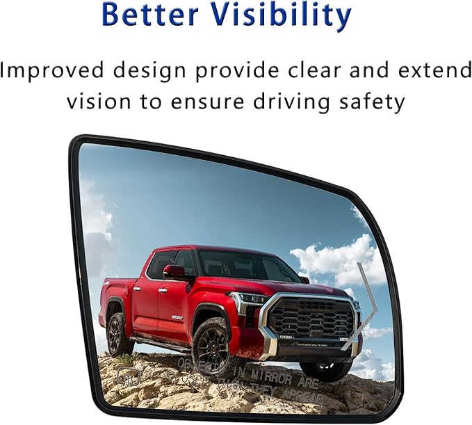 Passenger Side Heated Mirror Glass Replacement For 2008-2017 Toyota Sequoia 2007-2020 Toyota Tundra - for Tundra Sequoia Side Mirror With Rear Holder and Turn Signal