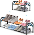 YEASHEIN 1-Tier Expandable Shoe Rack for Closet Floor, Λ-Frame Metal Small Shoe Rack for Entryway, Adjustable Shoe Shelf Orga