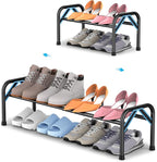 YEASHEIN 1-Tier Expandable Shoe Rack for Closet Floor, Λ-Frame Metal Small Shoe Rack for Entryway, Adjustable Shoe Shelf Orga