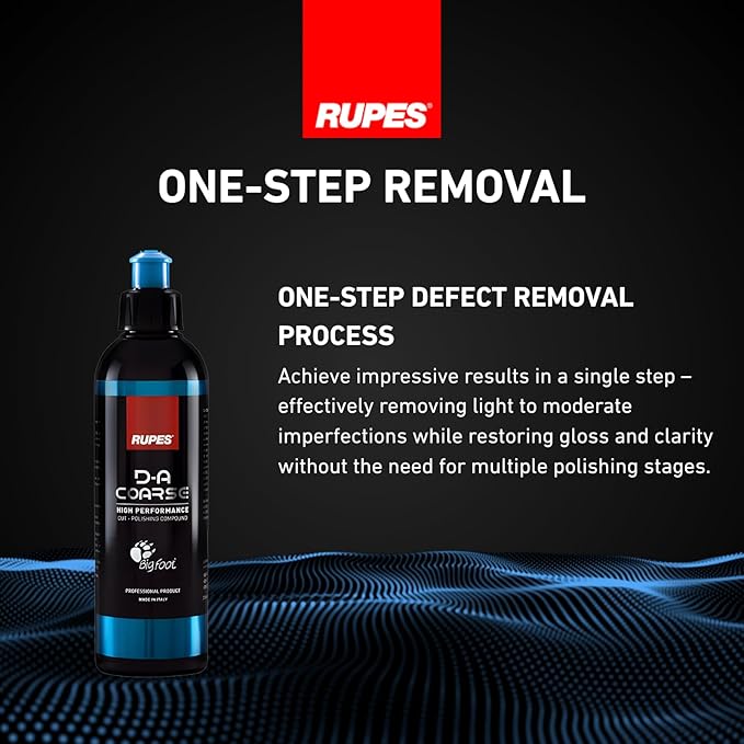 RUPES 9.DACOARSE250 Pack of 6 Blue 250 ml D-A Coarse High Performance Cut Polishing Compounds for Car Detailing & Removing Scratches | Moderate to Severe Defect Removal | Reduces Oxidation