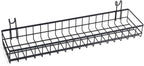 Kaforise Hanging Basket for Wire Wall Grid Panel, Multi-Function Wall Storage and Display Basket, Medium Size, Black Painted