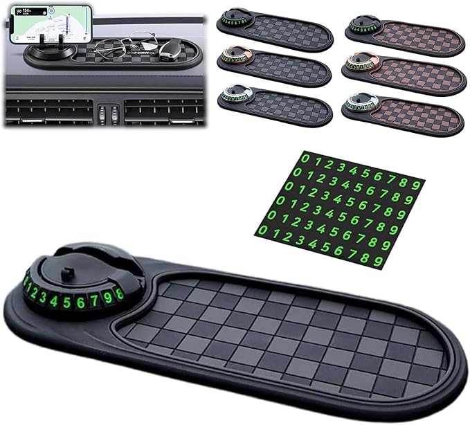2026 New Multifunctional Car Dashboard Mobile Phone Holder Anti Slip Phone Mat for Car Rotatable Car Dashboard Accessories wi