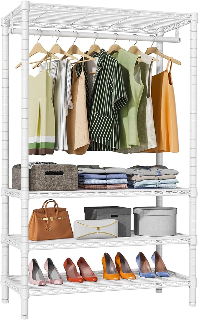 VIPEK V1 Wire Garment Rack 4 Tiers Heavy Duty Clothes Rack for Hanging Clothes Freestanding Closet Clothing Rack with 4 Adjus