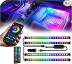 72 LED USB Interior Strip Lights Dream Color RGB-IC 12V DC with App RF Remote Control Multicolor Footwell Under Dash Chasing Inside Light Kits 4 Lines Music Sync Mode for Cars Truck ATV UTV