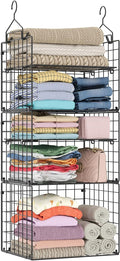 X-cosrack Closet Hanging Organizer Shelves - 5 Tier Wardrobe Organizers and Storage Bin, Hanging Organizer Shelves, Clothes S