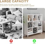 9 Cube Storage Organizer | White Bookshelf|3 Shelf Bookcase |Long Bookshelf| -Cubic Storage Cabinet（Storing Books,Toys & More