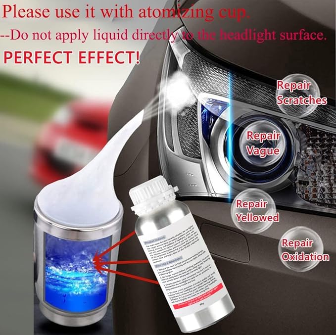 800g Auto Headlight Restoration Liquid, Car Headlight Scratch Restoring Fluid Headlight Repair Polish Cleaner, Headlight Rest