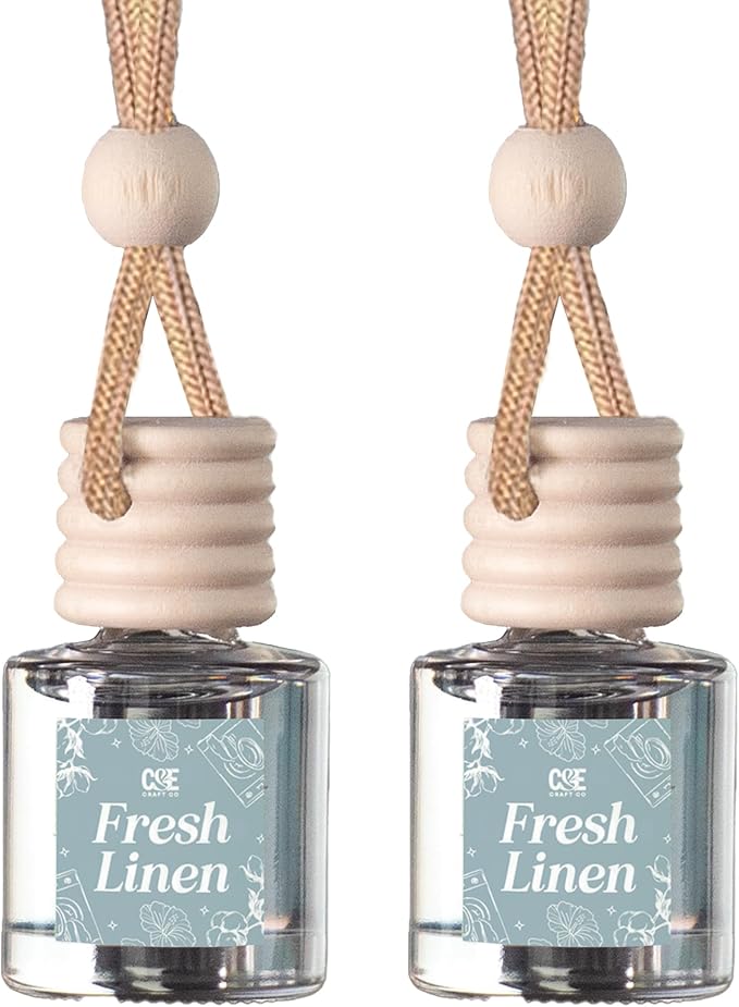 C&E Craft Co Hanging Car Air Freshener Diffuser 2 Pack, Long Lasting Fragrance Oil Car Freshener, Glass Bottle Auto Air Fresh