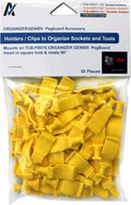 Universal Clips (50 pcs) - Accessory for Organizer Genie Pegboards to Clip On and Organize Tools