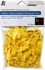 Universal Clips (50 pcs) - Accessory for Organizer Genie Pegboards to Clip On and Organize Tools