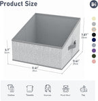 DIMJ Trapezoid Storage Bins, Closet Storage Bins with Handle, Foldable Closet Organizers and Storage Baskets for Toys, Books,
