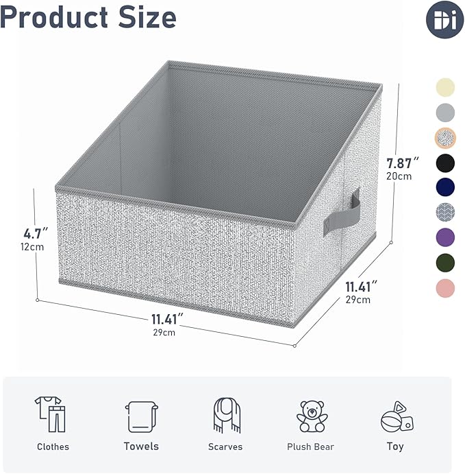 DIMJ Trapezoid Storage Bins, Closet Storage Bins with Handle, Foldable Closet Organizers and Storage Baskets for Toys, Books,