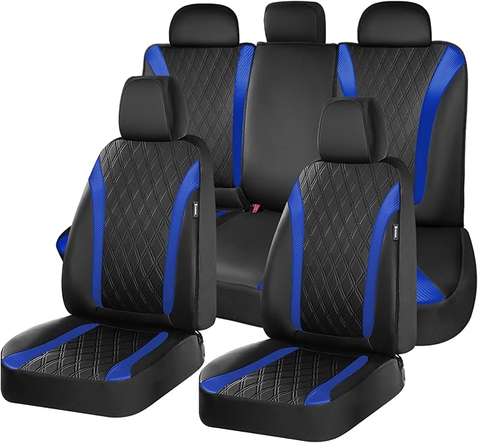 FLORICH Seat Covers, Car Seat Covers Full Set, Waterproof Leather Car Seat Protector, Front and Rear Seat Covers for Cars, Au