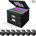 8 Pack File Organizer Boxes with Lids, Collapsible Document Storage Bin with Mesh Pockets & Zipper, Fits Letter/Legal Size Fo