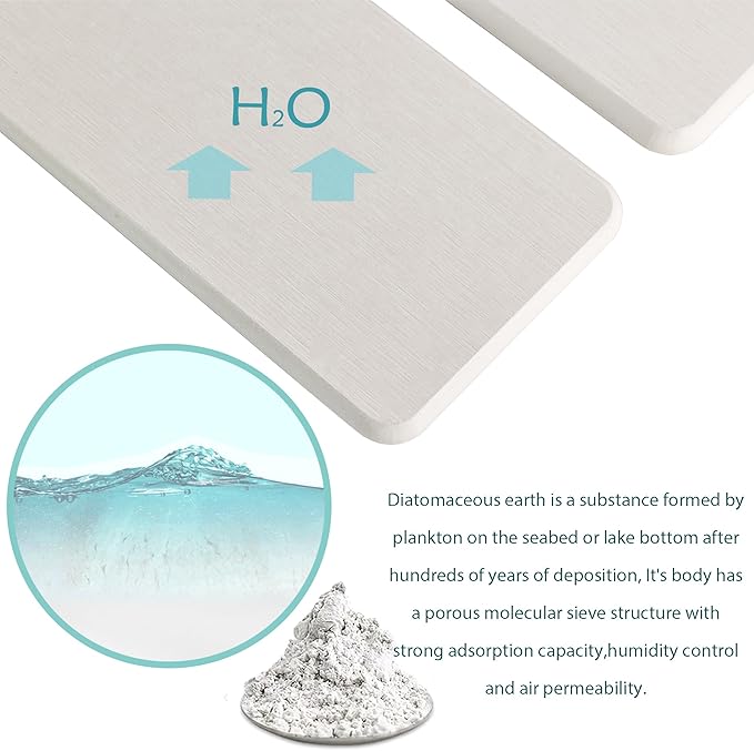 NiuYichee 2 Pcs Water Absorbing Stone Trays, Kitchen/Bathroom Sink Soap Dish, Diatomite Tray Used for Hand Soap & Cosmetic Bo