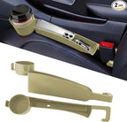 2PCS Car Seat Gap Filler Organizer, Console Side Organizer, Seats Gap Organizer with Phone Holder, Multifunctional Car Seat Filler Gap Space Prevents Things Dropping for Most Vehicles (Beige)