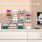 ARSTPEOE 30 Drawers, Acrylic Desk Makeup Organizer, Plastic Drawers Organizer, Stackable Storage Solution for Makeup, Dresser
