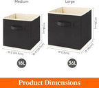 Lifewit Storage Cubes, Foldable Decorative Fabric Storage Baskets for Organizing Home Organizers with Handles for Shelves, Cl