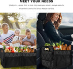 Sun Walker Car Trunk Organizer, Collapsible Auto Storage Box Cargo Organizer with Reinforced Handle, Multi-Pocket Waterproof Ox