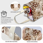 Cute Car Trash Can, Hanging Canvas Car Back Seat Organizer and Storage Bag, Funny Car Trash Bag For Travelling, Outdoor Cute Brown Leopard Pattern