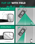 SCITOO Compatible fit for Towing Mirrors 1994 1995 1996 1997 for Dodge for Ram 1500 2500 3500 Truck Black Power Operation Pair Set Mirrors