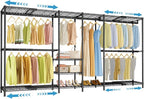 VIPEK X4 Expandable Heavy Duty Clothes Rack, Adjustable from 7'4" to 10'2" with Adjustable Shelves and Hanger Rods, Large War