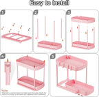 Ukeetap 2 Pack Multi-Purpose Pull-Out Storage Organizers, Under Sink Organizers and Storage for Bathroom & Kitchen, Under Cab