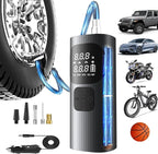 Tire Inflator Portable Air Compressor,3X Faster Portable Air Compressor,16000mAh Cordless Air Pump for Car Tires,150PSI One Click Smart Tire Pump for Car,Motorcycle,Bicycle and Ball,Black