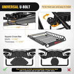 Nilight 51" X 36" X 5" Universal Roof Rack Cargo Basket Heavy-Duty 200LBS Capacity Rooftop Cargo Carrier Luggage Holder for SUV Truck Vehicle