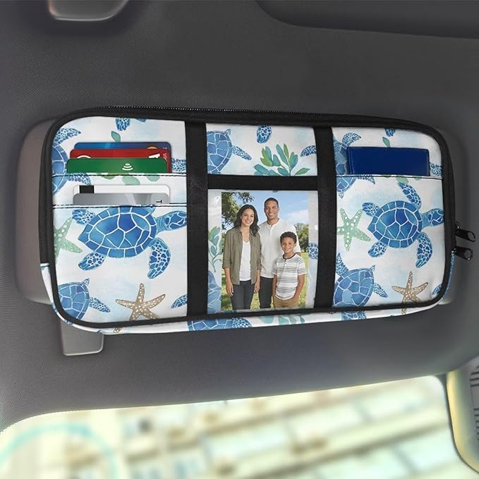 Turtle Tactical Sun Visor Organizer,Scratch-Resistant Auto Interior Accessories Car Essentials Tool Pack Multi-Pocket for Universal Most Vehicles