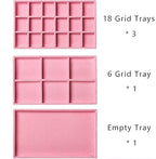 Frebeauty Acrylic Jewelry Organizer Earring Organizer Box with 5 Drawers Earring Holder Organizer with Velvet Trays Clear Jew
