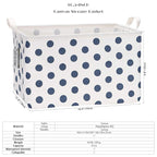 Sea Team Collapsible Canvas Fabric Storage Basket with Handles, Rectangle Waterproof Storage Bin, Box, Cube, Foldable Shelf B