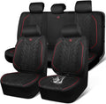 CAR PASS Waterproof Car Seat Covers Full Set,Neoprene Car Seat Covers 5 Seats,3D Tyre Embossed Wetsuit Seat Covers All-Weathe