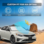 for KIA Optima 2016-2020 Windshield Sun Shade - 4 Layers Car Sunshades for Front Windows Shade Cover Custom Fit Optima Sun Visor 2450T Retractable Shade Blocks UV Rays Car Accessories