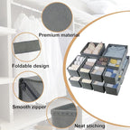 Fordonral 16 Pack Drawer Organizer Clothes, Foldable Fabric Dresser Organizer Closet Organizers and Storage Box for Underwear