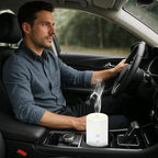 100ML Car Essential Oil Diffuser, Rechargeable Battery Powered, Cordless Portable Humidifier with 7 LED Color Changing Lights