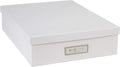 Bigso Oskar Fiberboard Label Frame Document Letter Box - File Organizer Box for Important Paperwork - Durable Document Storag