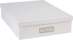 Bigso Oskar Fiberboard Label Frame Document Letter Box - File Organizer Box for Important Paperwork - Durable Document Storag