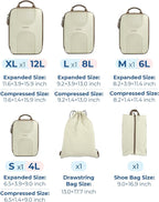 BAGSMART Compression Packing Cubes, 6 Set Packing Cubes for Suitcases, Lightweight Suitcases Organizers Bag Set & Compression