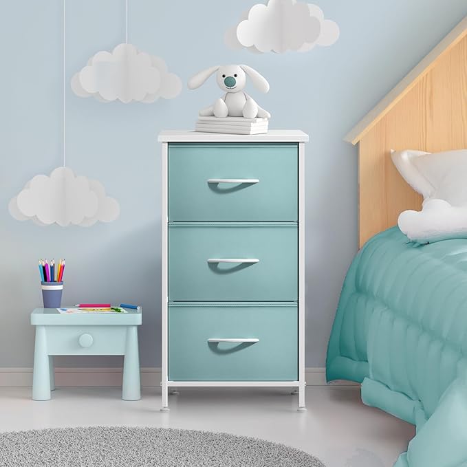Sorbus Nightstand with 3 Drawers - Bedside Furniture & Accent End Table Chest for Home, Bedroom Accessories, Office, College 