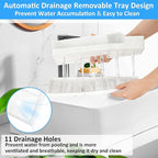 Bathroom Counter Organizer, White Silicone Toothbrush Holders for Bathrooms Organizer Countertop with 3PCS Qtip Holder, Tooth