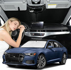 Windshield Sunshade for Audi A6 2019-2025 2026 Sun Shade Car Windshield Accessories Upgrade 4 Layers Blocks UV Rays Custom Fit A6 240T Car Window Shades Front Windshield Keep Cool Foldable