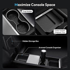 Center Console Organizer Tray for Tesla Model Y Juniper 2025-2026 & Model 3 Highland 2024-2026 [Premium PC + Silent Silicone Liner] Cup Holder for Tesla Model Y Juniper Accessories