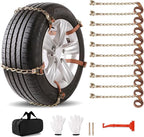 RUITO Emergency Snow Chains, Universal Tire Snow Chains for car suv semi trucks atv, Applicable Tire Width 225-295mm, Durable